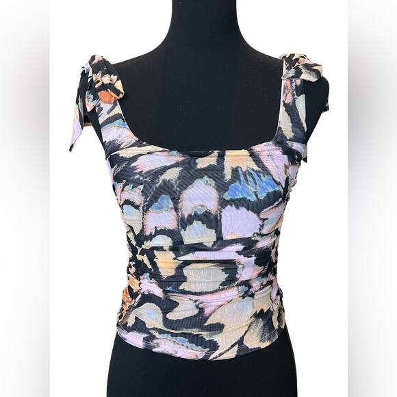 New ~  FREE PEOPLE  ~Avenue Print Tank Top Small ANTHROPOLOGIE Ret $58 - Picture 1 of 8